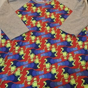 Colorful Frog Patterned Raglan Shirt (5c21)